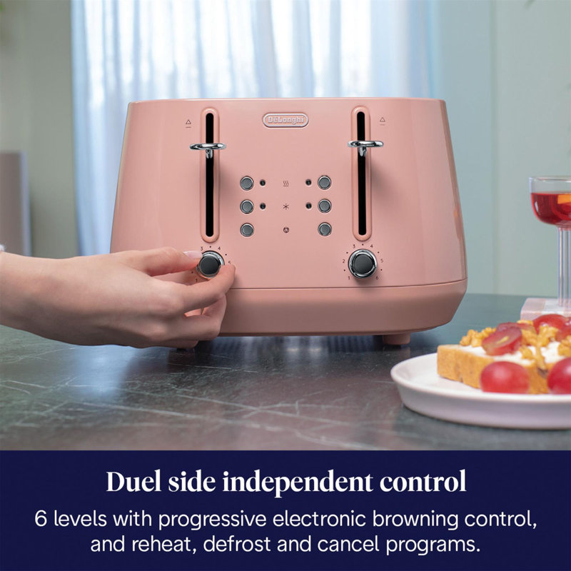 Eclettica 4 Slot Toaster, Pink