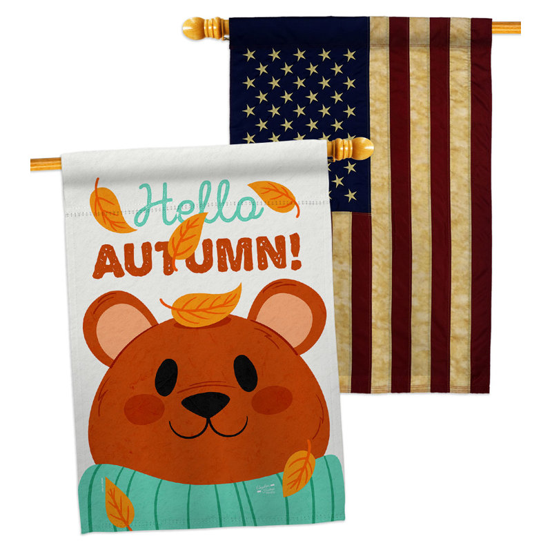 Drapeau intérieur 40 po x 28 po Bearly Autumn