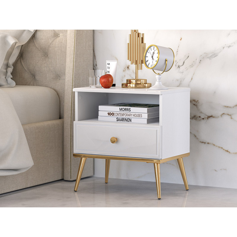 50cm W Manufactured Wood Bedside Table