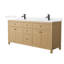 Pendry 72" Freestanding Double Bathroom Vanity with Cultured Marble Top-90292561