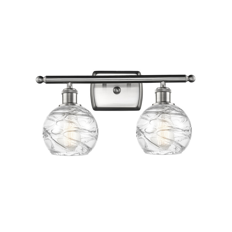 Éclairage pour meuble-lavabo à intensité variable Halvorson, Ampoule non incluse, Nickel satiné brossé, Transparent