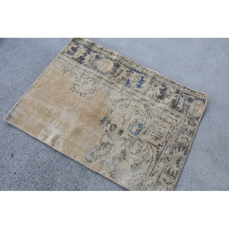 Tapis patchwork rétro, beige 30,3 x 40,2 po