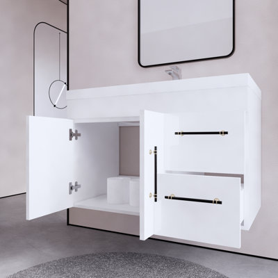 Ensemble de meuble-lavabo mural simple 35 po Blandon
