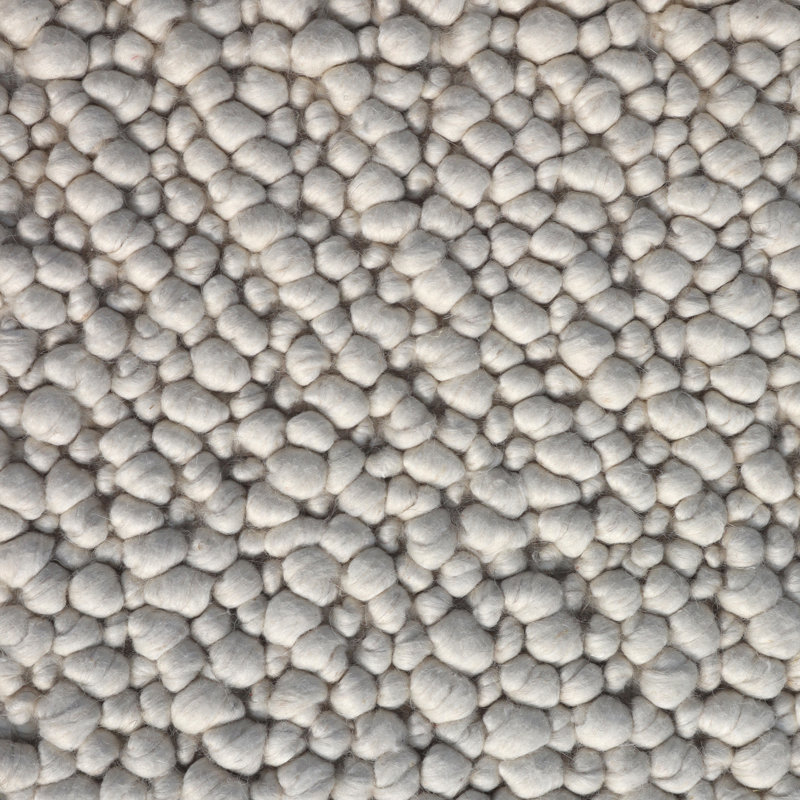Pebbles Handmade Solid color Pitloom Ivory Bubble Textured Wool  Area Rug By Tufty Home, Rectangle 2' x 3'