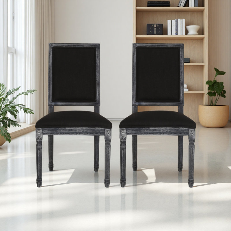 Chaise de salle à manger, Gris, Noir