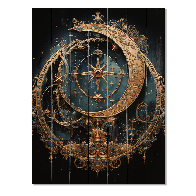 Art de l'Islam, croissant de lune I sur bois, H 40 po x l 30 po x P 0,78 po