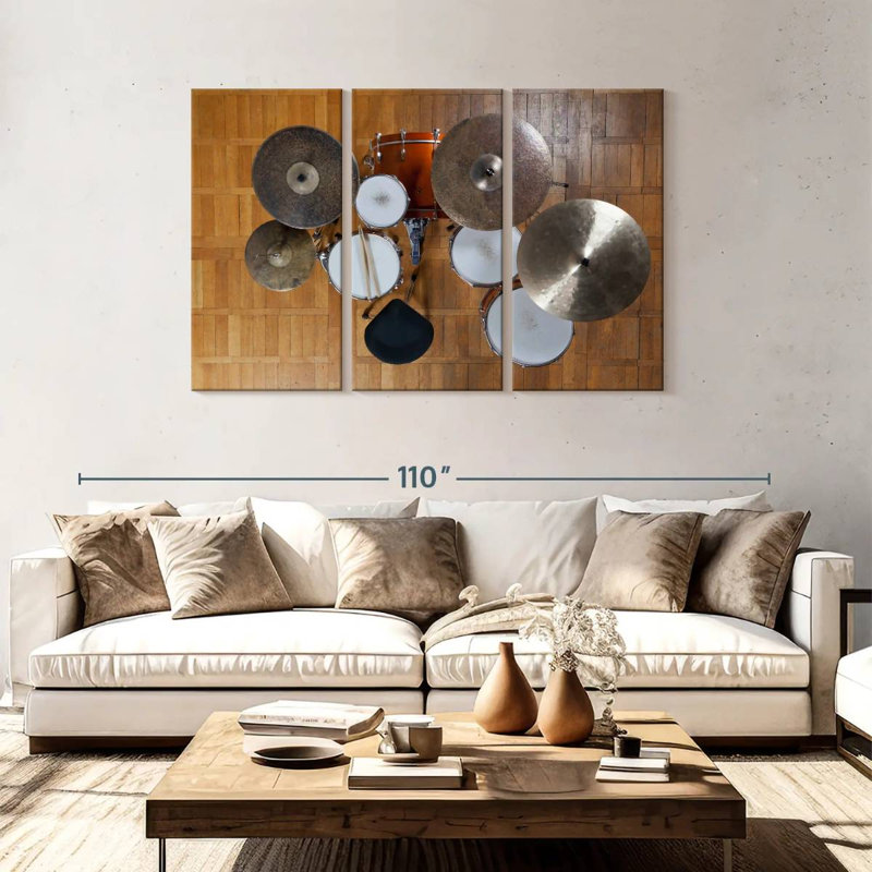Full Drum Set, 48" H x 74" W