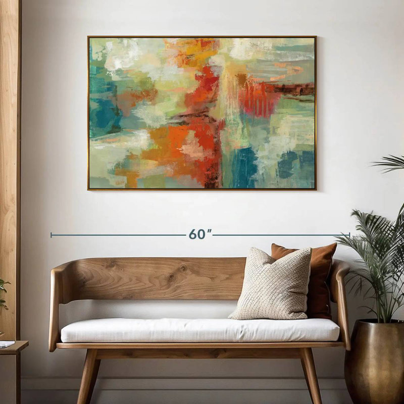 Récif de corail, 46 po x 31 po, Cadre flottant doré