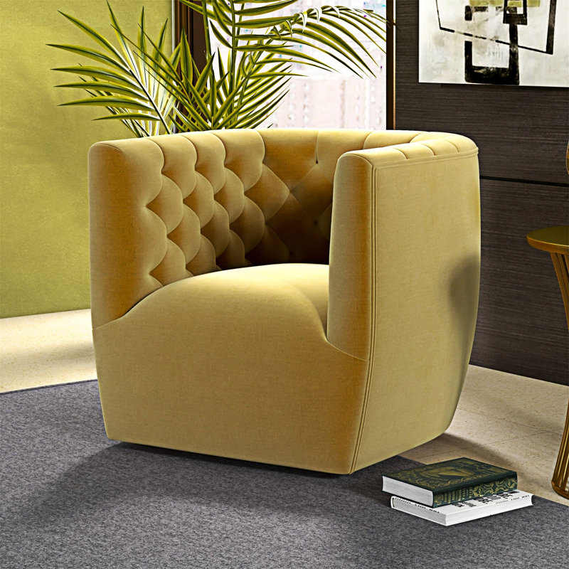 Chaise pivotante rembourrée, Doré