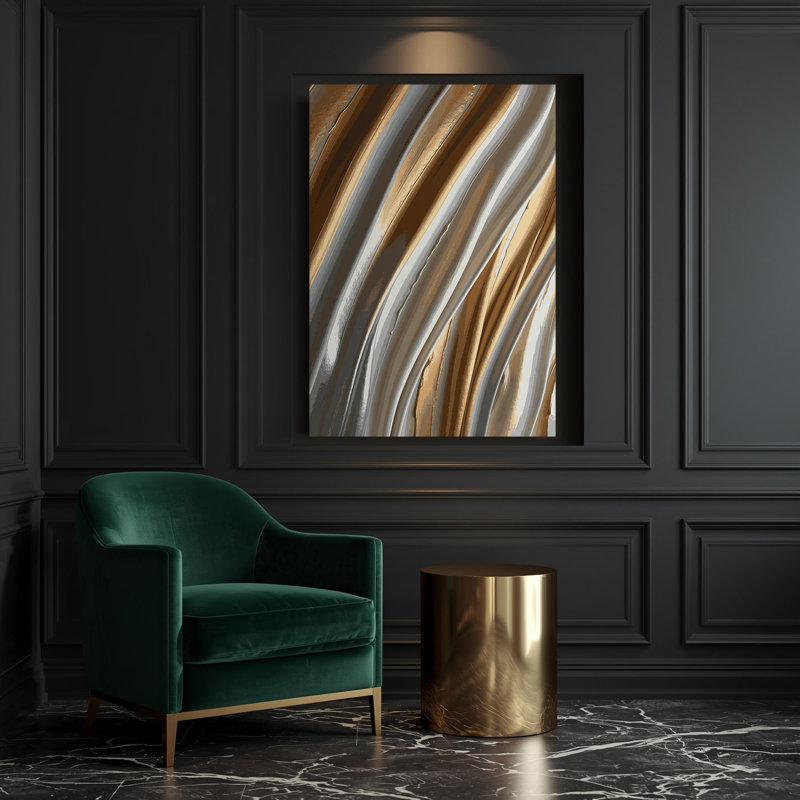 Art mural sur toile gris clair DiagonalStripes, H 11 po x l 14 po