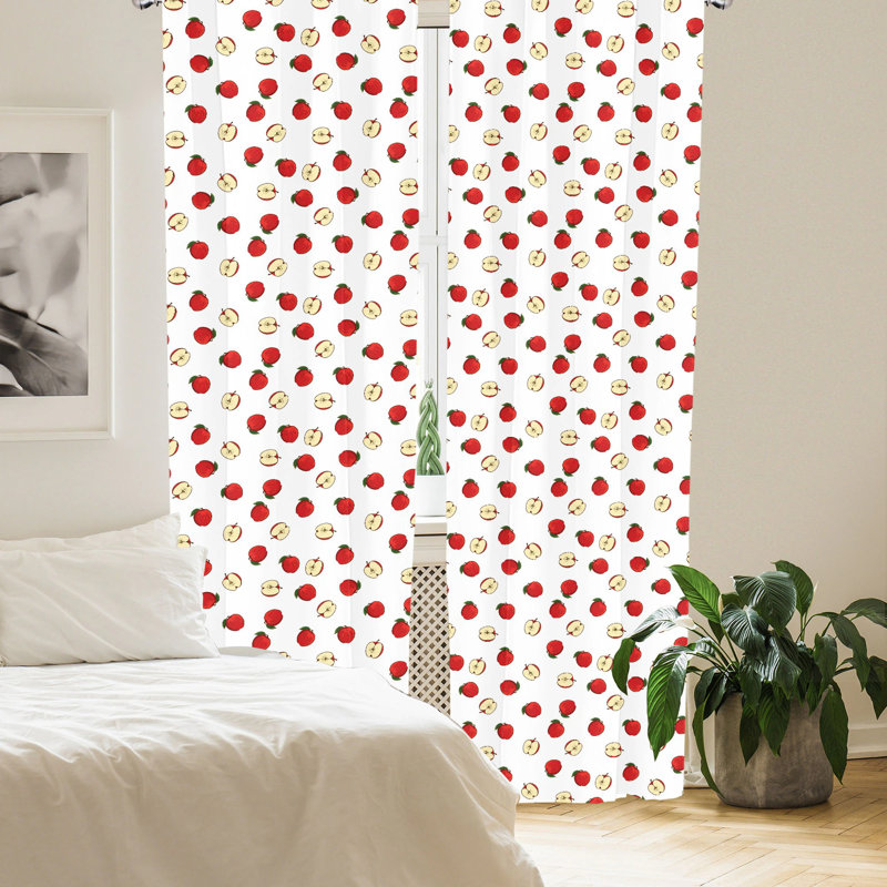 Apple Curtains Semi-Sheer Rod Pocket Sliding Panel, 28" x 63"