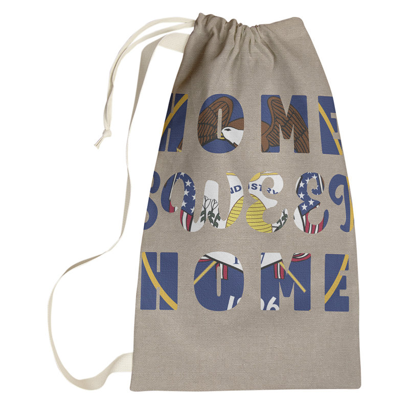 Sac à linge Home Sweet Home, Grand (H 76,5 po x l 29,5 po x P 1,5 po), Utah