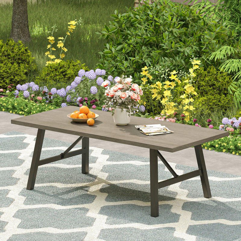 Bular Rectangular Metal Outdoor Coffee Table , 32.8'' in. W 47.2'' in. D