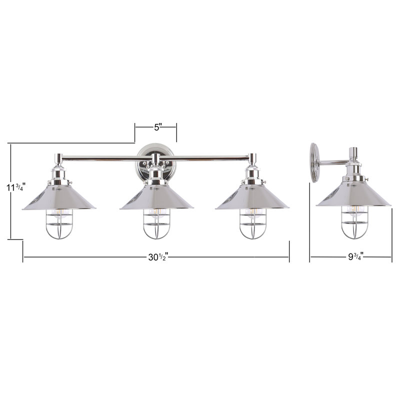Éclairage pour meuble-lavabo 3 lumières à intensité réglable Sikes, Chrome poli
