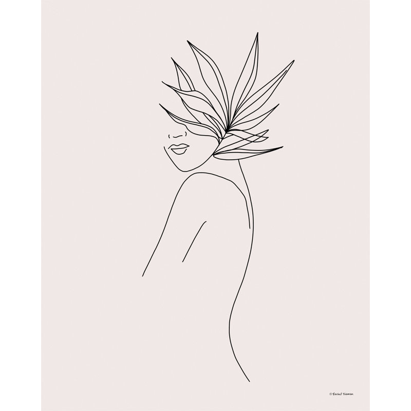 Dessin de ligne moderne moderne - impression sur toile tendue, H 16 po x l 12 po