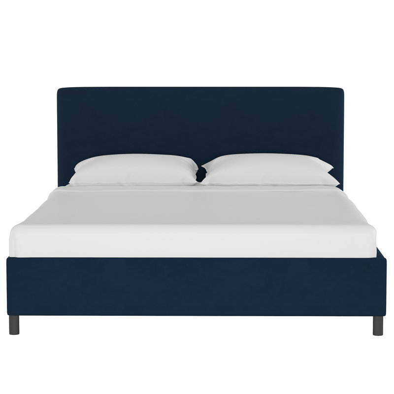 Pyburn Upholstered Platform Bed, King, Classic Ink Performance Velvet