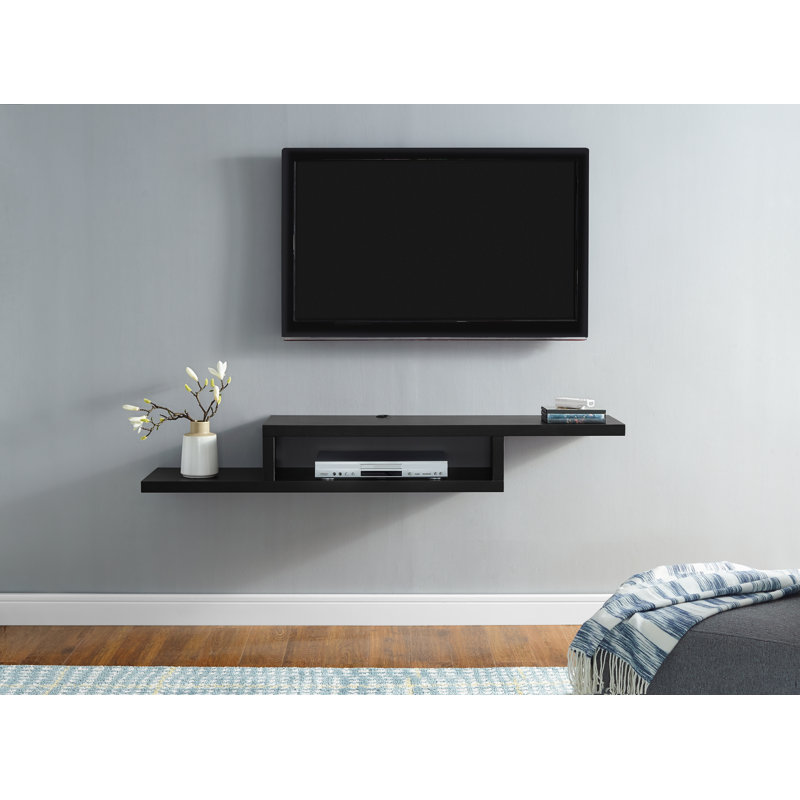 Sroda Unfinished Floating TV Stand for TVs up to 65", Black