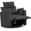 Fauteuil inclinable électrique pivotant gris doux avec appui-tête et repose-pieds réglables, gris