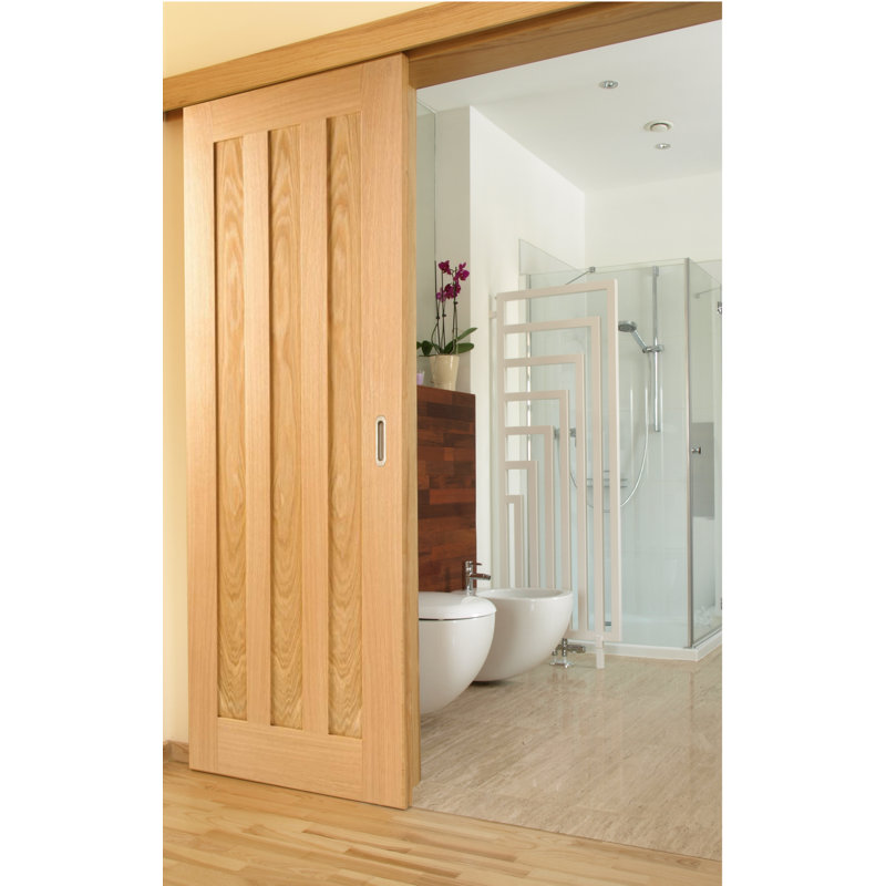 Rohnert Veneer Sliding Doors Primed, 198.1cm H x 61cm W x 3.5cm D