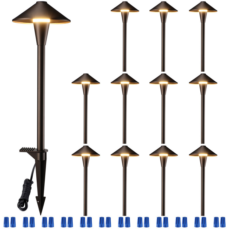 Éclairage de sentier de paysage à basse tension, éclairage de sentier de paysage à DEL 5 W, aluminium, bronze huilé