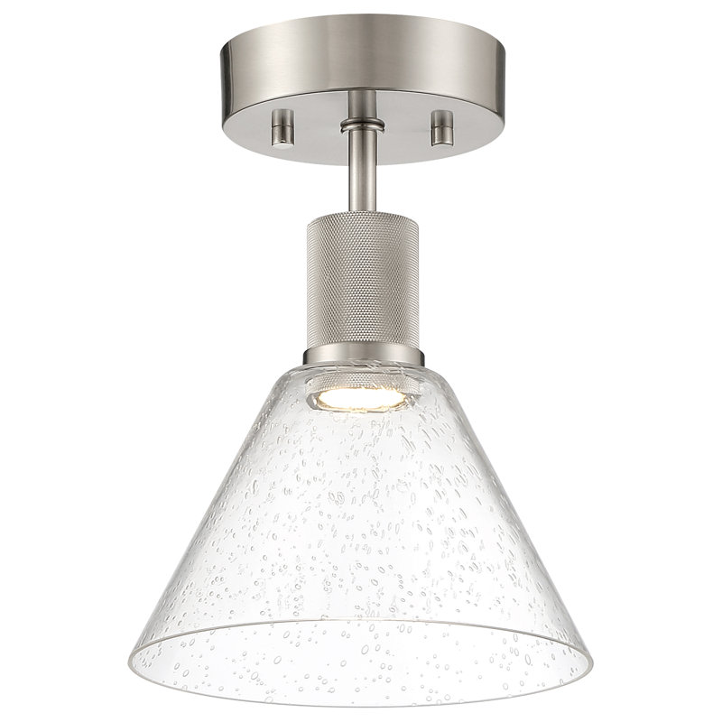 Southglenn Glass Semi Flush Mount, Brushed Steel