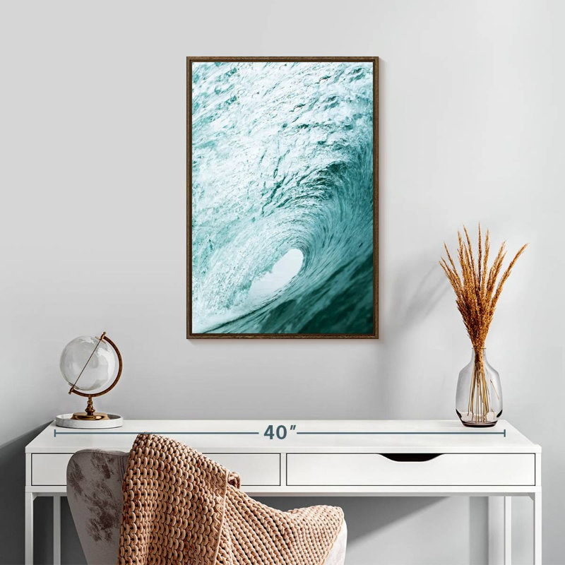 Tube ondulé, 17 po x 25 po, Cadre flottant noyer