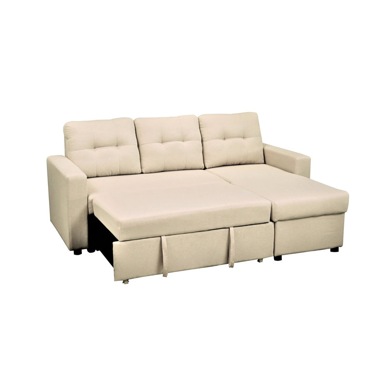 Lit convertible en forme de L beige, 3 canapés modulaires pour les espaces, Polyester beige