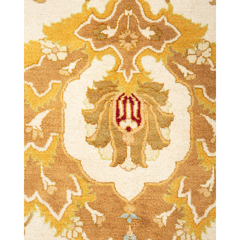 One-of-a-Kind 10' 2" X 13' 9" 2000s Wool Area Rug in Ivory