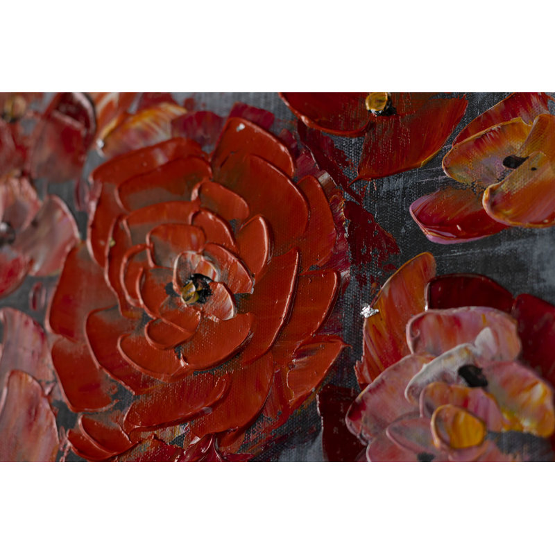 Hand-Painted Canvas Print Pearls And Roses