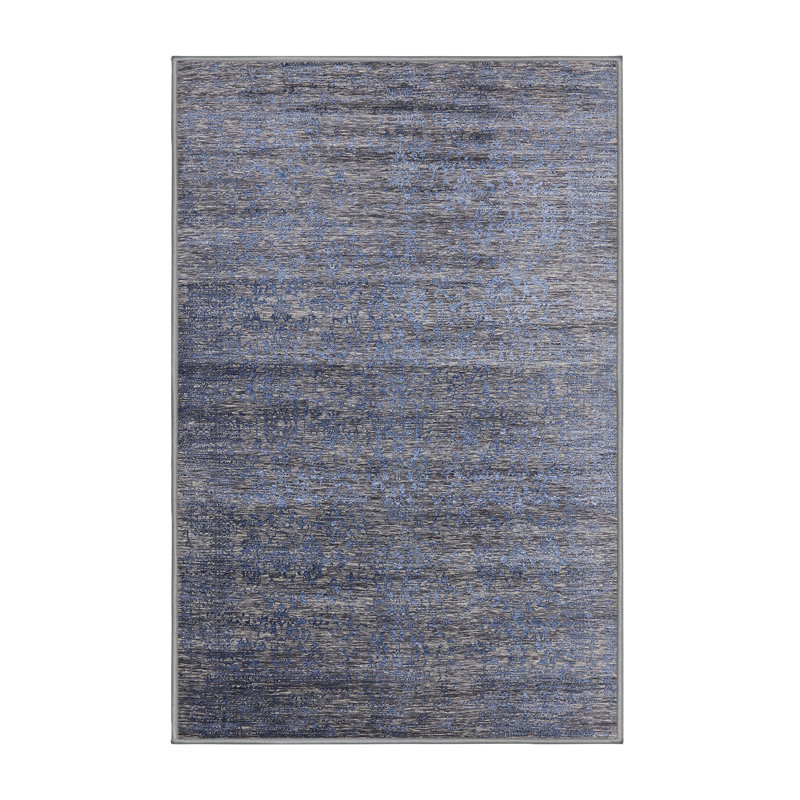 Tapis gris / bleu Lenore, Rectangle 6 pi x 9 pi