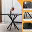 Table de salle à manger carrée noire de 38,6 po x 38,6 po x 30,2 po de style Mid-Century moderne et en fer, peu encombrante et facile à assembler pour 4 à 6 personnes-118577436