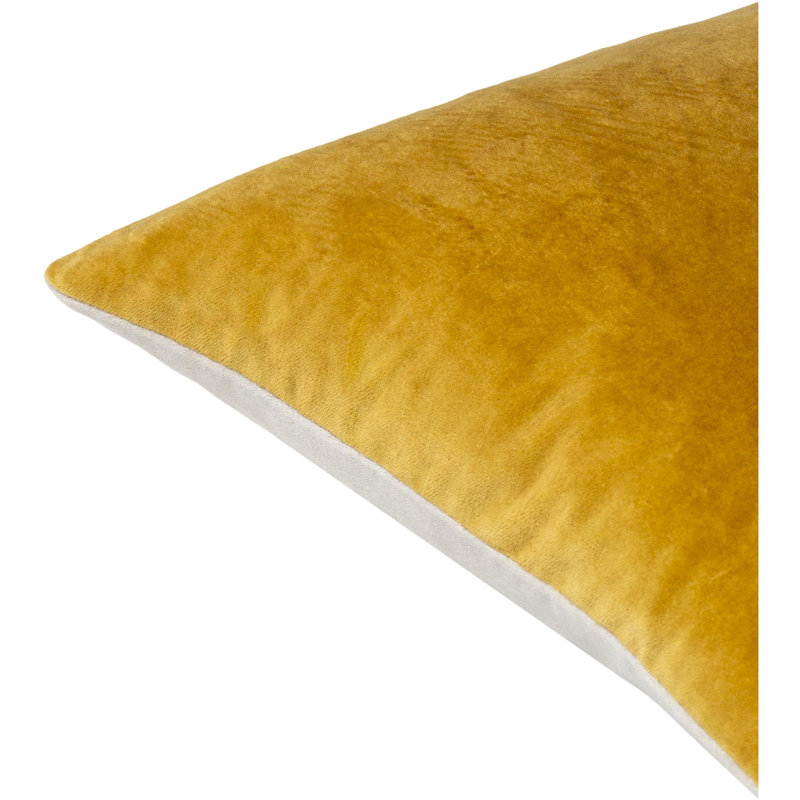 Oreiller en coton Denny, Jaune, Housse de coussin seulement - sans coussin