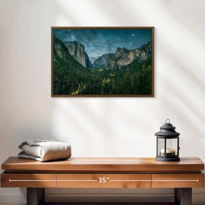 Yosemite, 19 po x 13 po, Cadre flottant en noyer