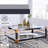 Clear Glass & White Brushed Finish Coffee Table
