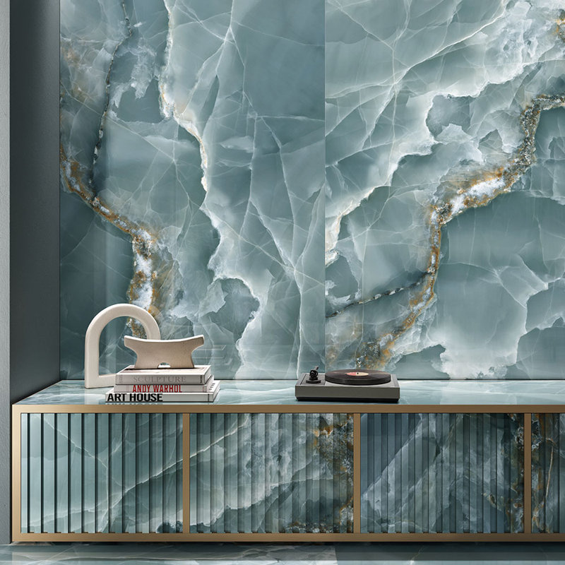 Carreau en porcelaine onyx poli Eclipse 24X48, Vert