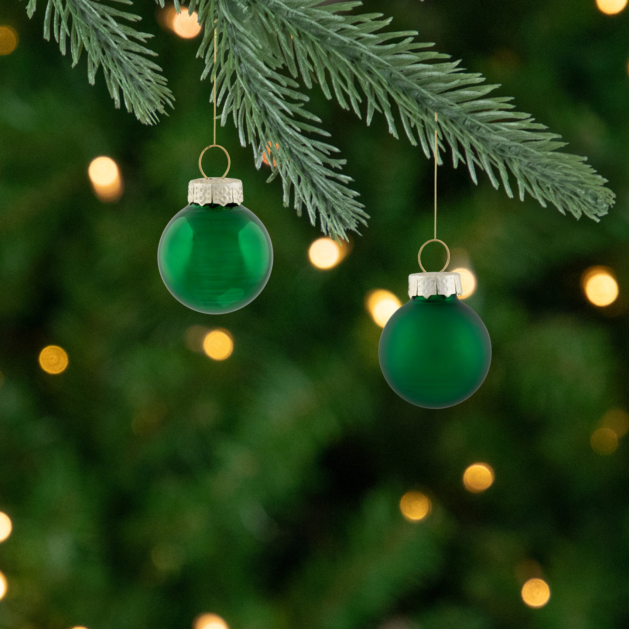 Christmas 22-Finish Glass Christmas Ball Ornaments, Green