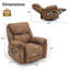 Fauteuil inclinable pivotant en cuir de 38,5 po avec massage et chauffage-855713648