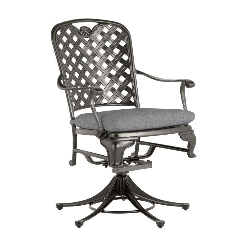 Outdoor Provance Rocking Metal Chair with Cushions, No Welt, Chalk, Bali Pearl
