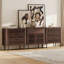 Buffet/meuble de rangement cannelé de grande taille (94,5 po) de largeur, en noyer-134078139