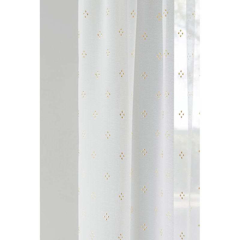 Motyka Sheer Curtain Single Panel, 140 x 137 cm, Gold