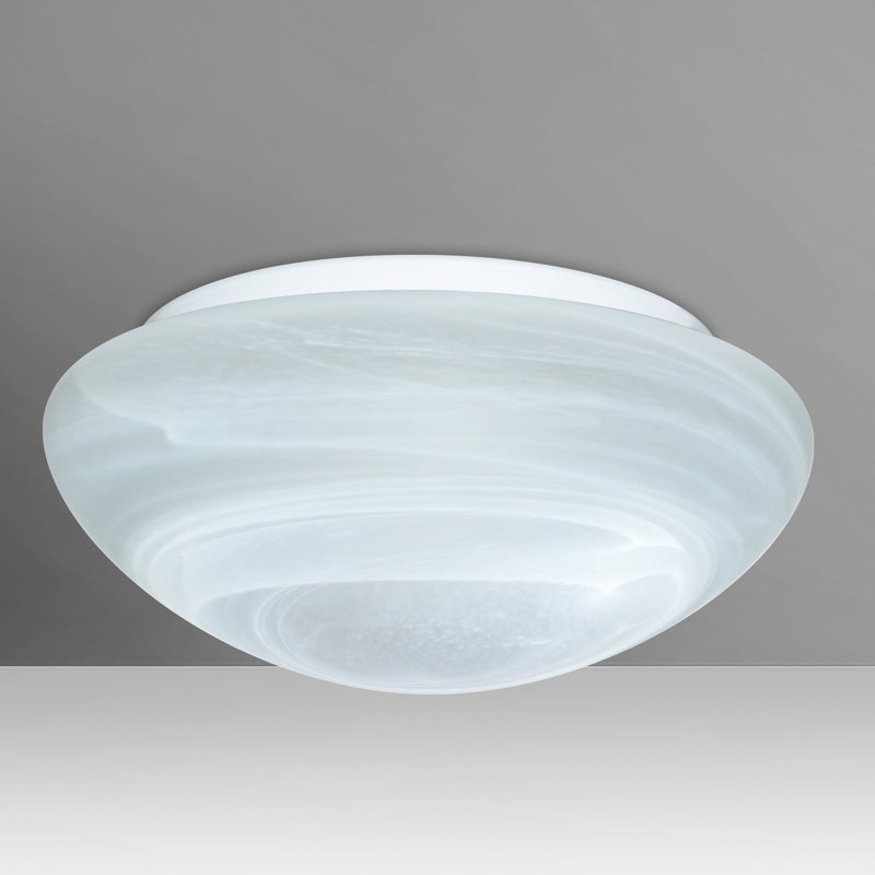 Bowmin Glass Flush Mount, 4.25" H x 10" W x 10" D