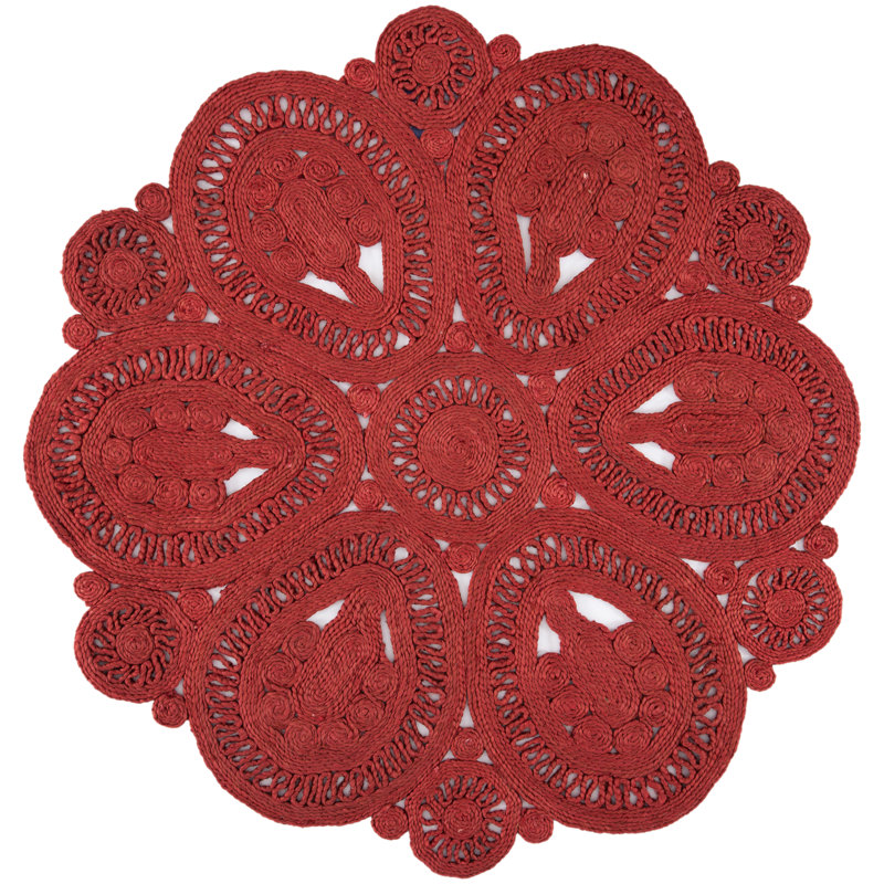 Dutton Natural Fiber Hand Woven Jute Solid Color Rug, Round 3'