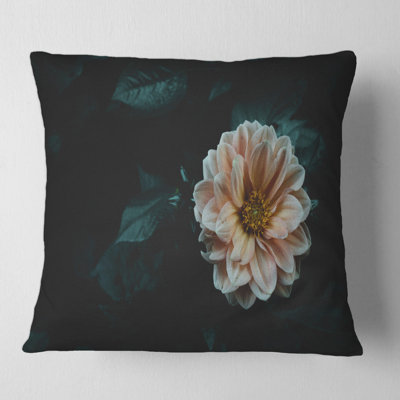 Blooming Yellow Flower In Evening Garden - Traditional Printed Throw Pillow