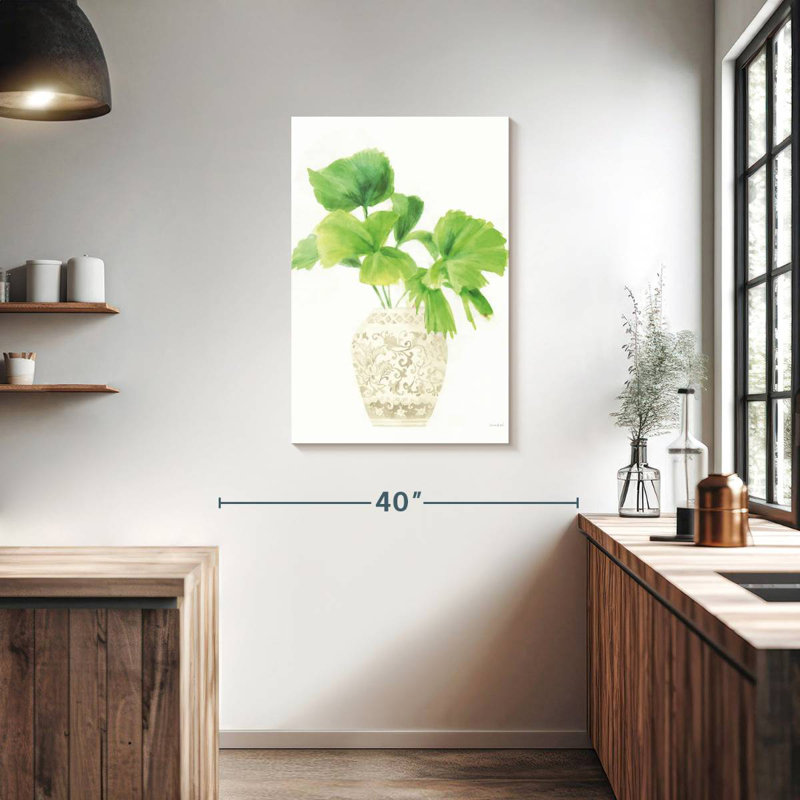 Harnek palm chinoiserie iv crème, H 36 po x l 24 po