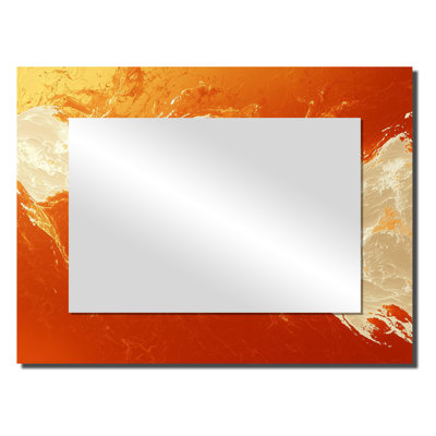 Fractal Frenzy Of Sunrise Paint II - Fractals Mirror Wall Decor - Printed On Metal