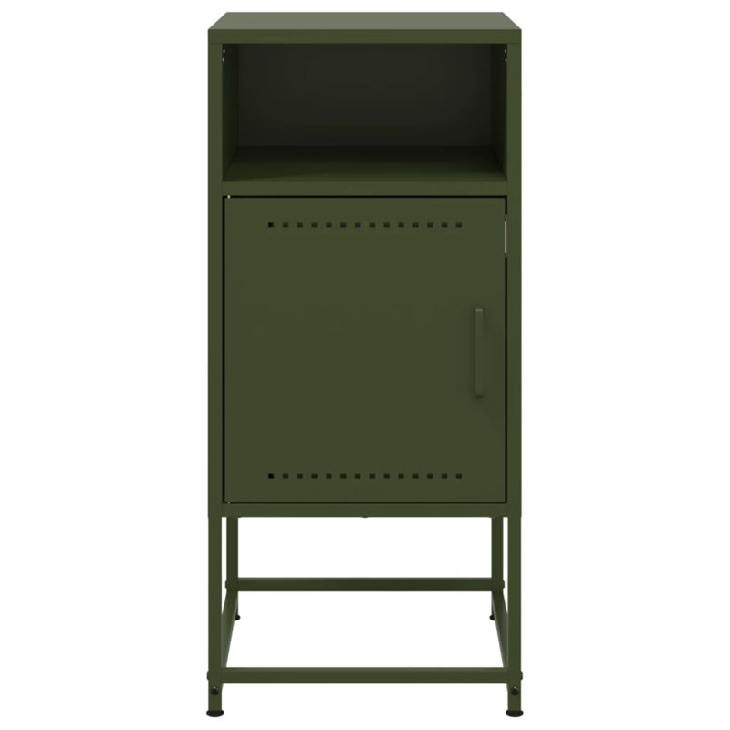 Rahkia 36cm W Steel Bedside Table, Olive Green