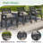Immie 7- Piece HDPE Outdoor Dining Table Set With Chairs & Umbrella Hole, Black-1015650110-1015650108
