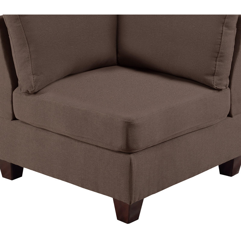 Modulaire - 3 pièces en café noir, opulence de tissu semblable au lin, structure en bois, fonctionnalité de café, chaises,