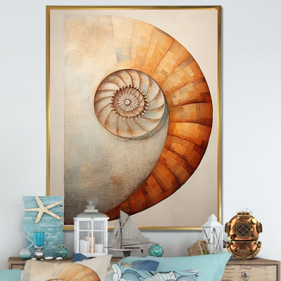 «Copper Curves Nautilus Spiral» sur toile