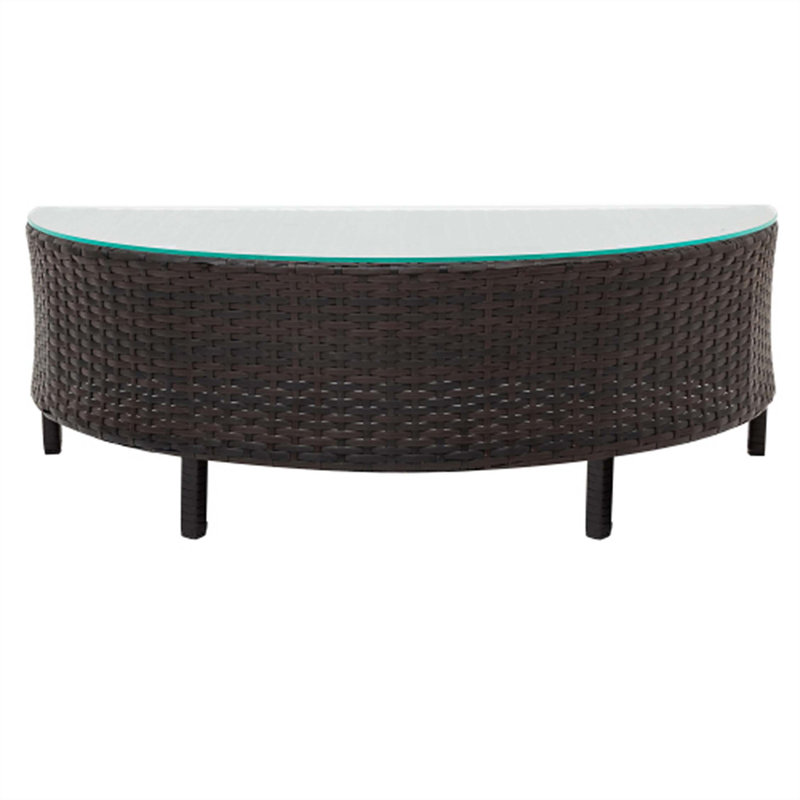 Upholstered Curved Sectional Symmetrical, Cream, Black